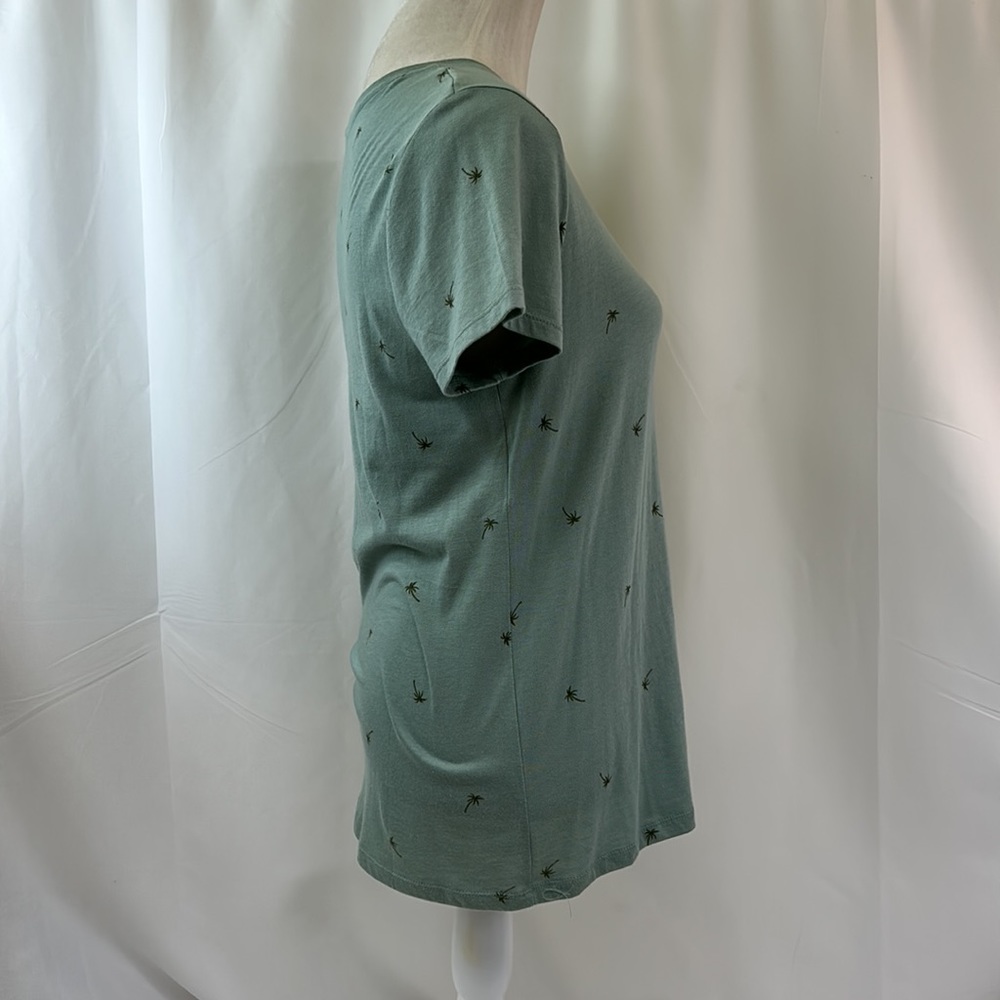 Gap Green Crew Neck T-Shirt with Palm Tree Design ~ Favorite T Size Large - Picture 2 of 8